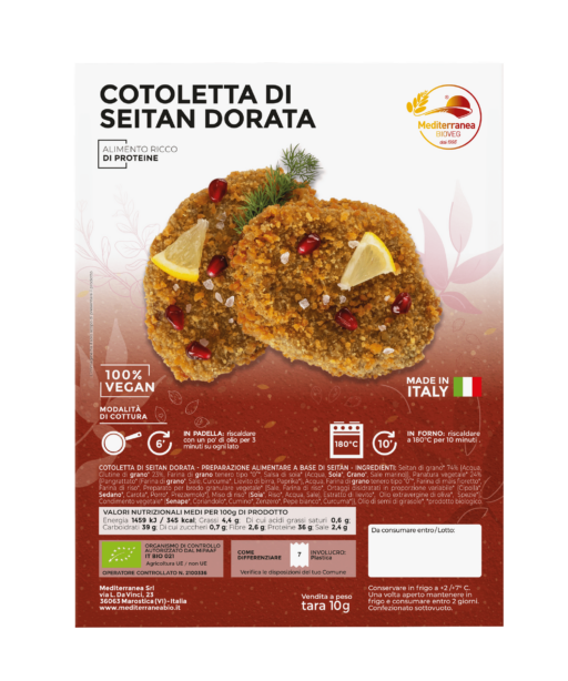 Cotoletta di seitan dorata